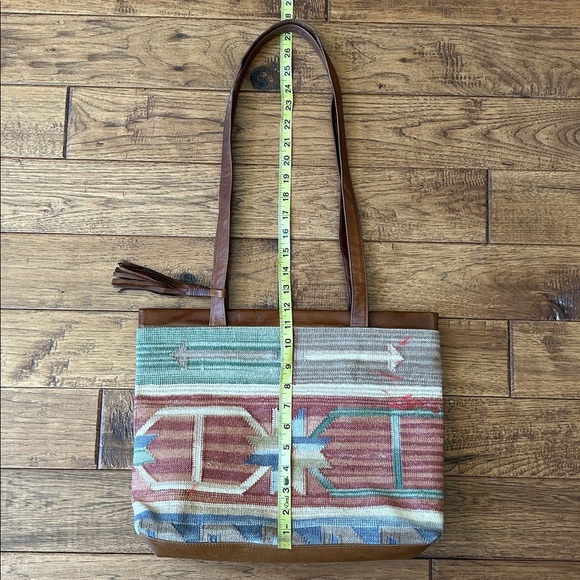 Marco Avane Tapestry Bag Purse Southwestern Aztec Tribal Leather Trim New NWOT - Picture 8 of 10
